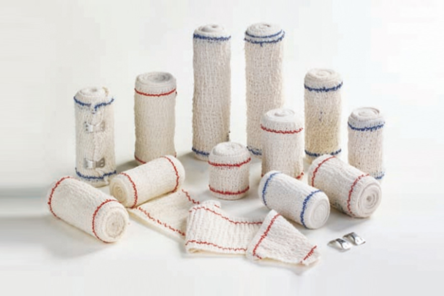 Red and Blue Line Crepe Bandage