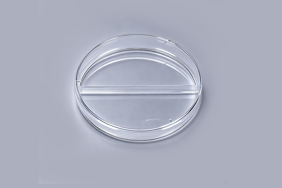 2-Compartment Plastic Petri Dish