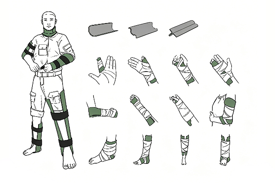 Moldable Emergency Roll Splint