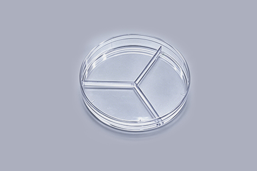 3-Compartment Plastic Petri Dish