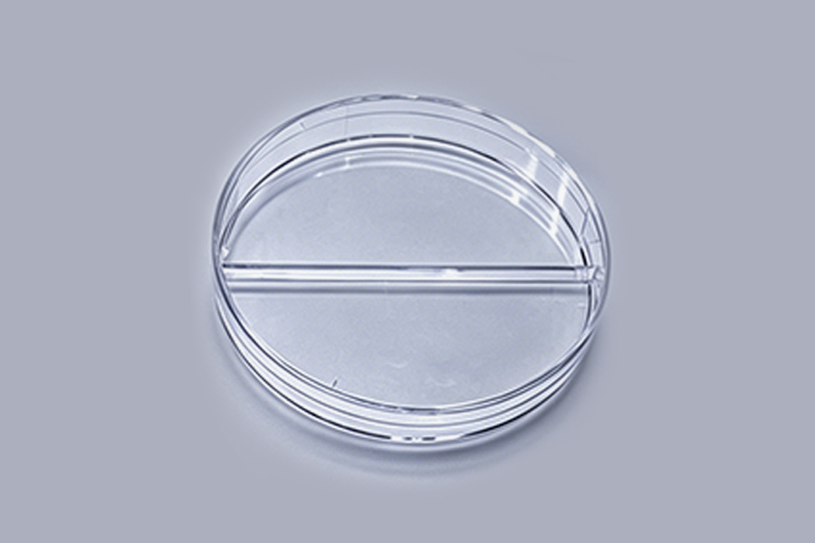 2-Compartment Plastic Petri Dish