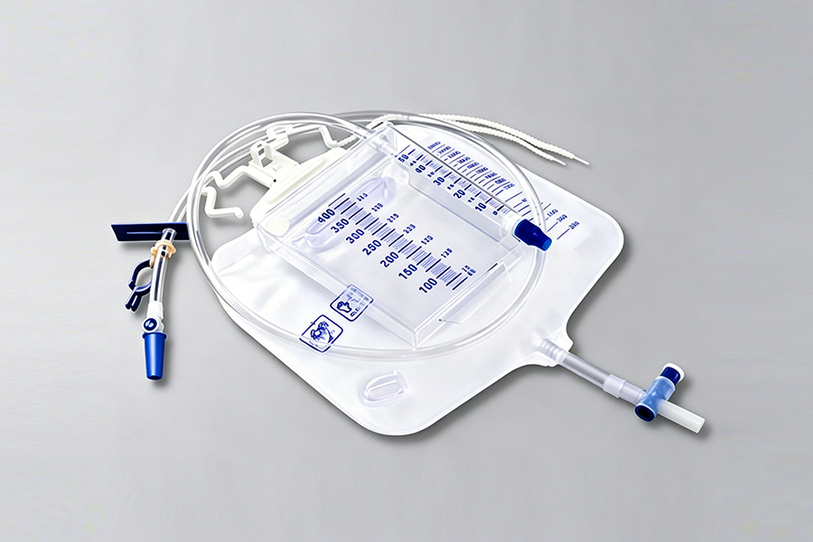 2600+400ml Square Shape  Urine Meter with White Sample Port